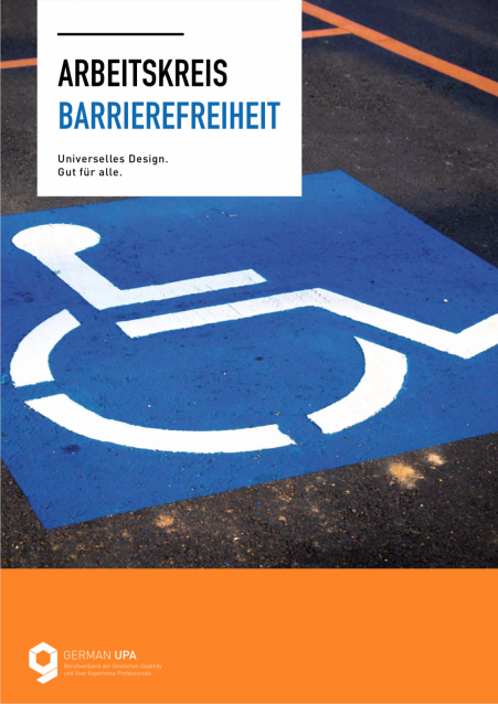 Titelblatt Fachschrift des AK Barrierefreiheit: Universelles Design