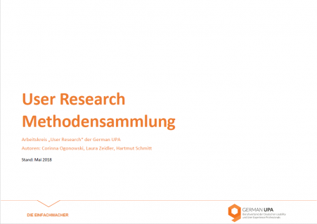 Deckblatt Methodensammlung User Research